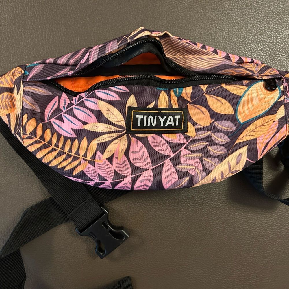 Tinyat Floral Pattern Waist Bag Travel Fanny Pack Zip Pouch